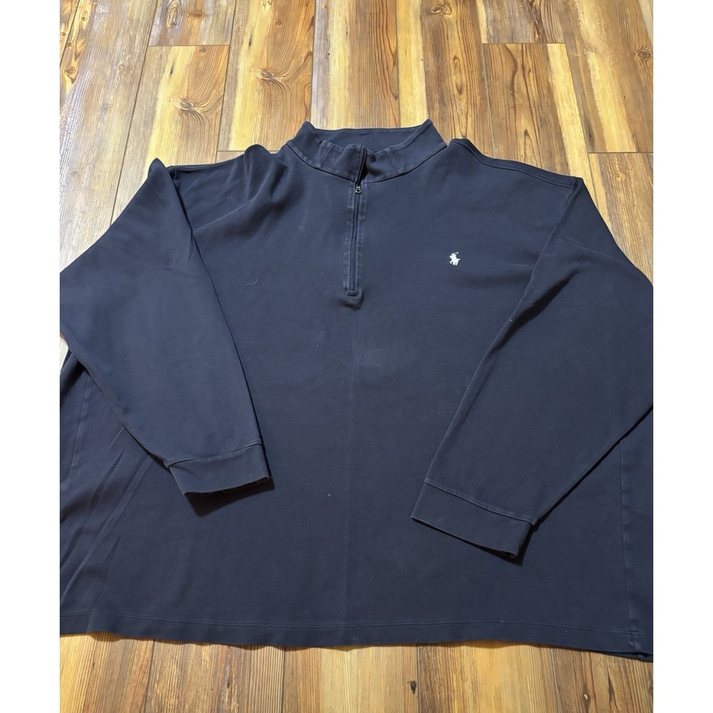 Polo Ralph Lauren Sweatshirt Mens 4XBβ Big PRL Pony 1/4 Zip Long Sleeve Navy